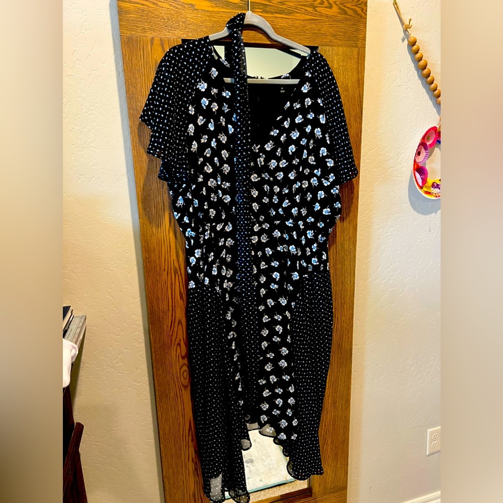 Bohemian Style Faux Wrap Dress with Asymmetrical Hem